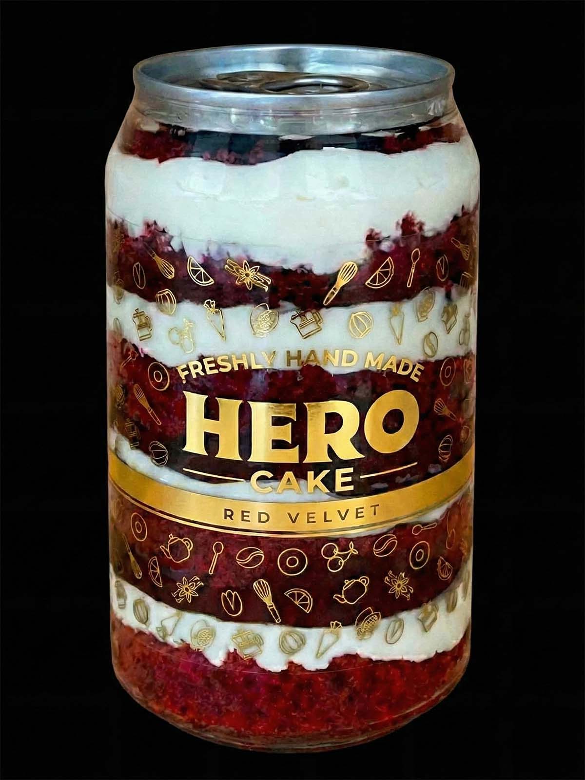 Red velvet cake n a can